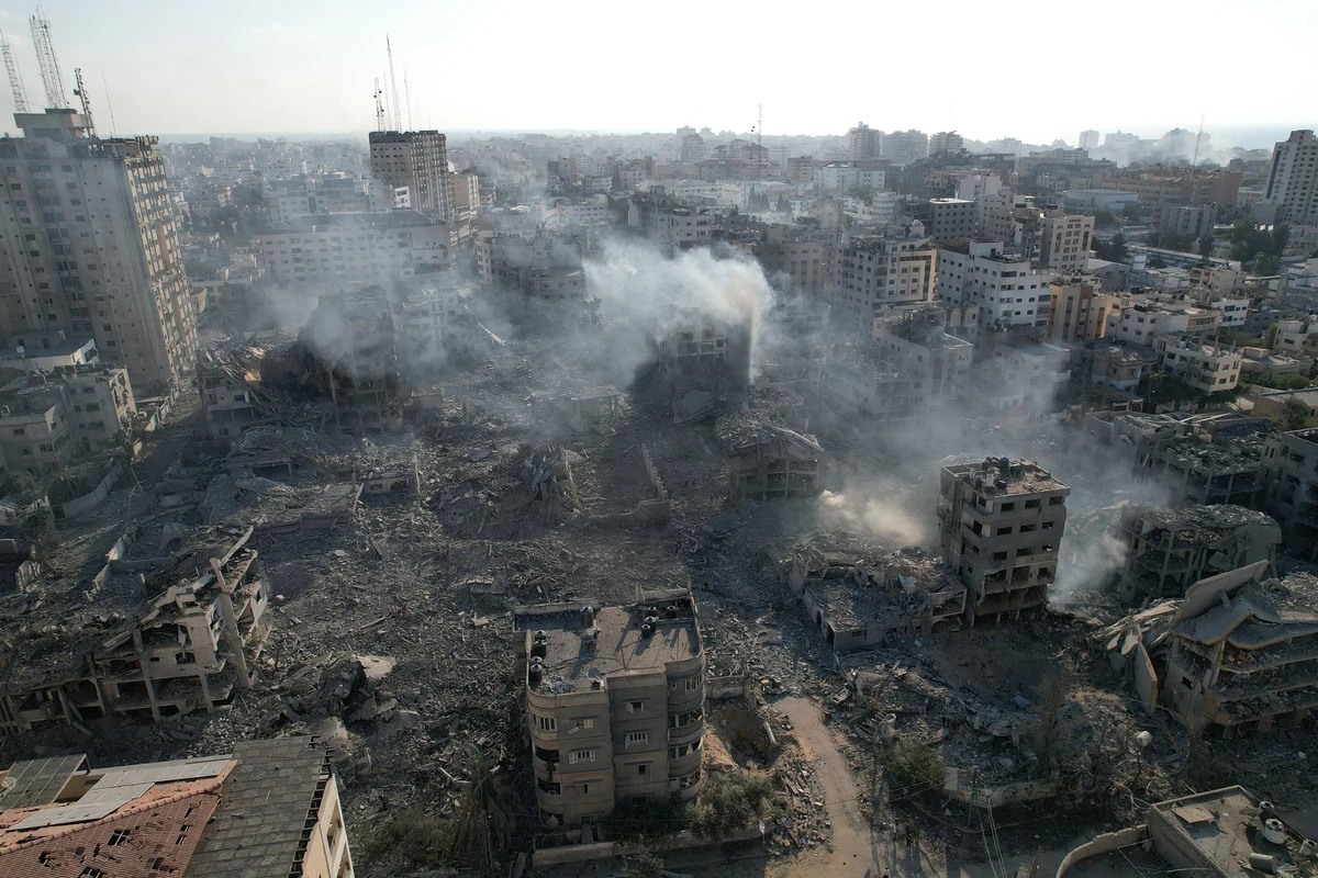 an-aerial-view-showing-destruction-of-gaza-city-by-israeli-airstrikes