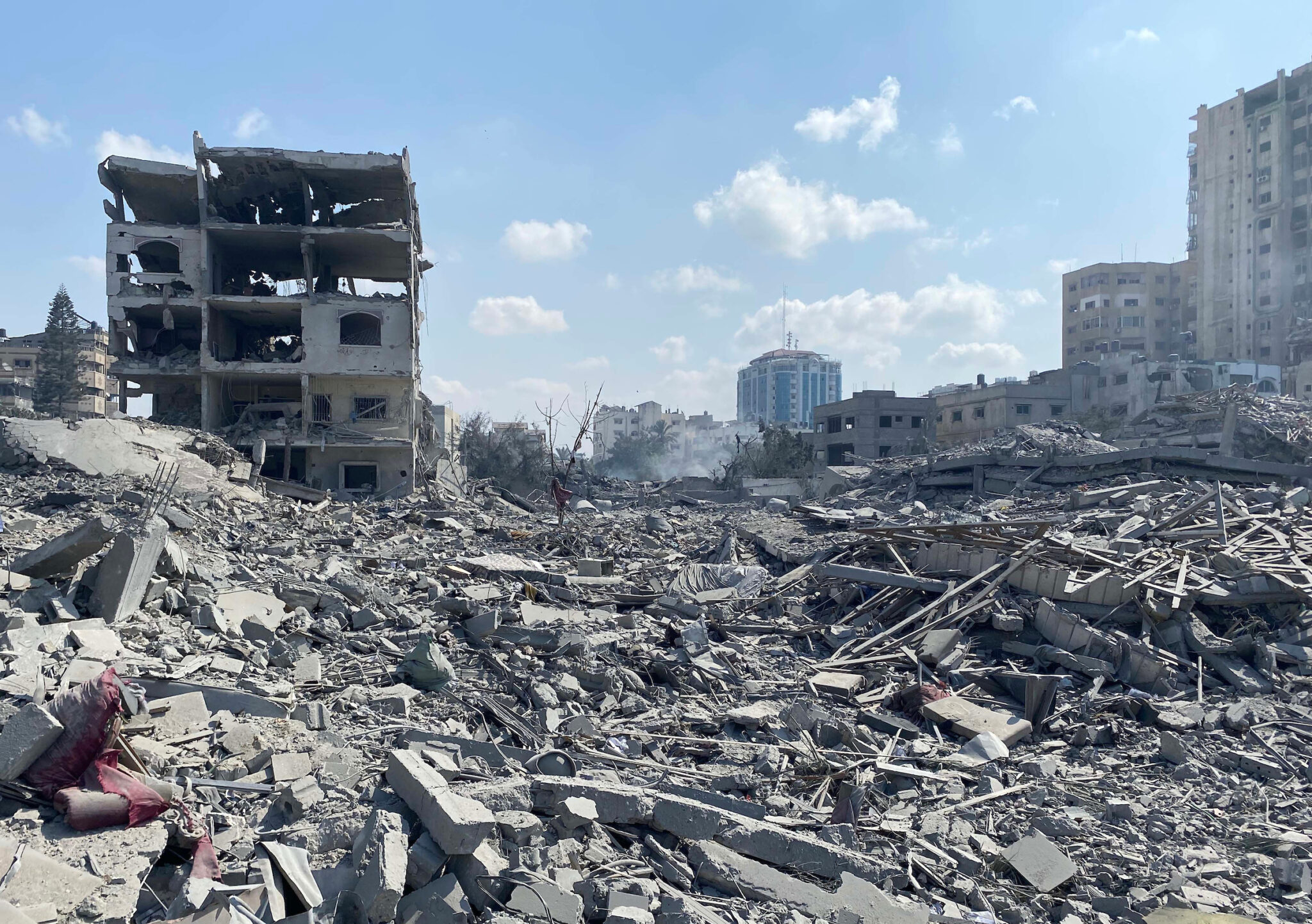 Damage in Gaza Strip during October 2023, by WAFA, free use.