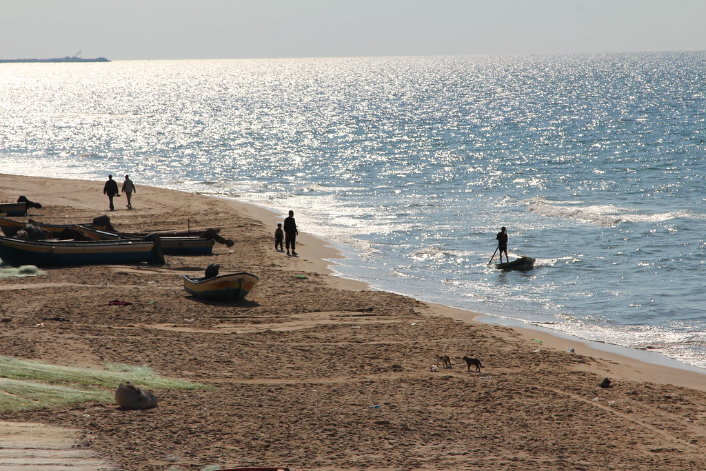 <a href="https://www.flickr.com/photos/general-synod/13997373102">Gaza sea coast, Palestine</a> by General Synod, used under Creative Commons Attribution 2.0.