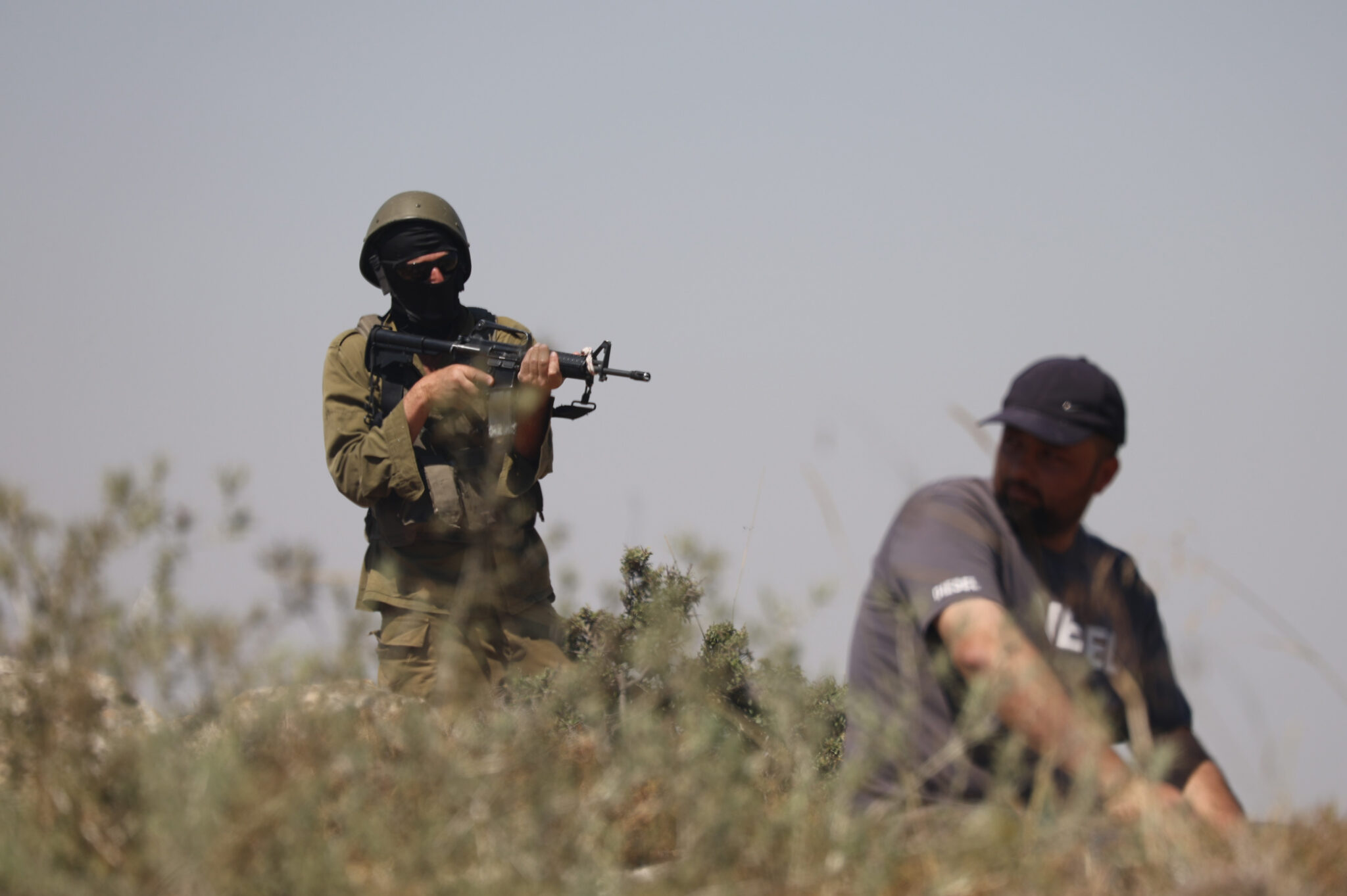Israeli settlers begin paving settlement road, Hamza, West Bank, Mosab Shawer.