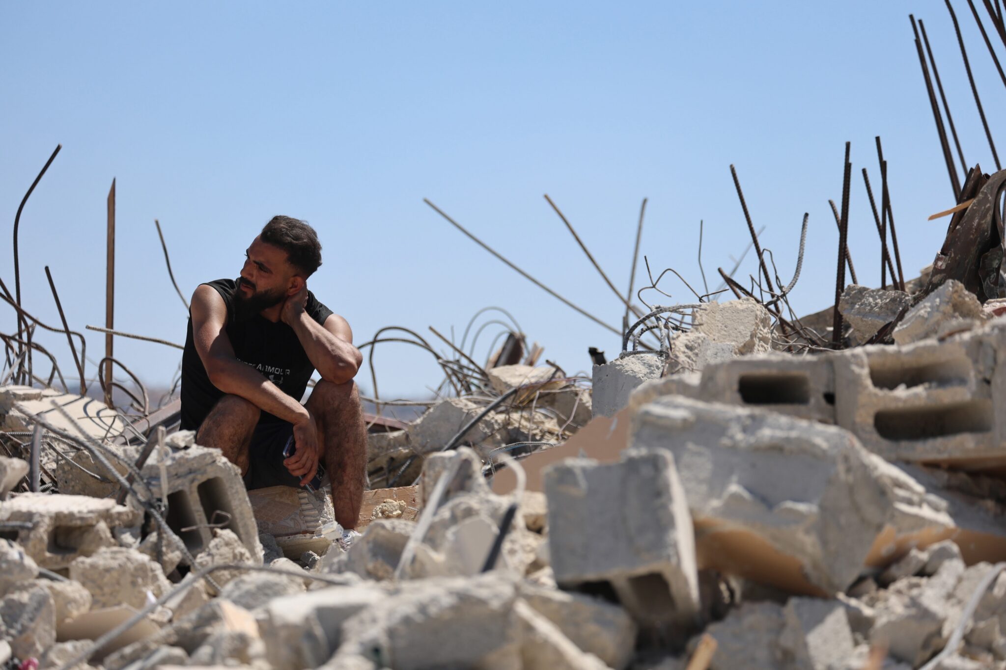 Israeli forces demolish Palestinian home, Beit Awa, West Bank, July 20, 2026.