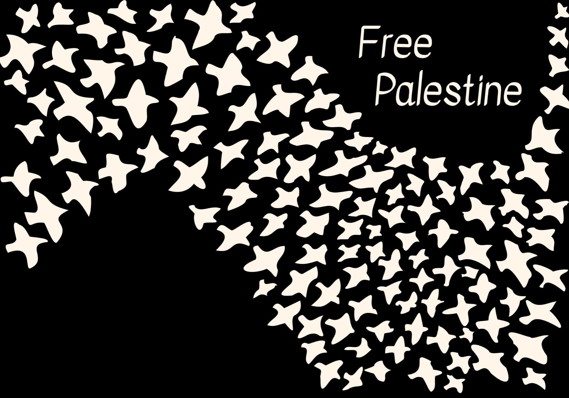 Free Palestine Birds black